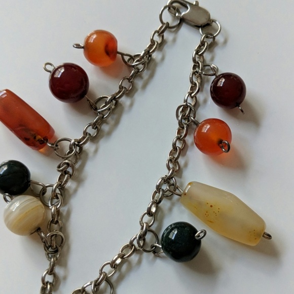 Boho Polished Agate Charm Bracelet - Picture 2 of 4